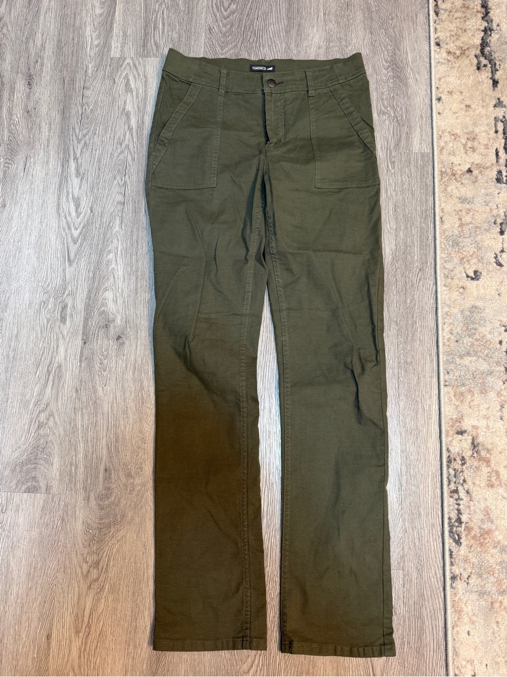 Toad&Co Stretch Organic Cotton Tencel Pants Green Women's Size 6 30x30